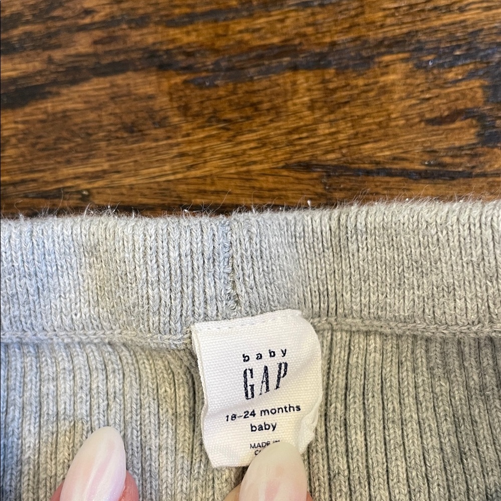 GAP Kids Light Gray Ribbed Leggings - Picture 2 of 2